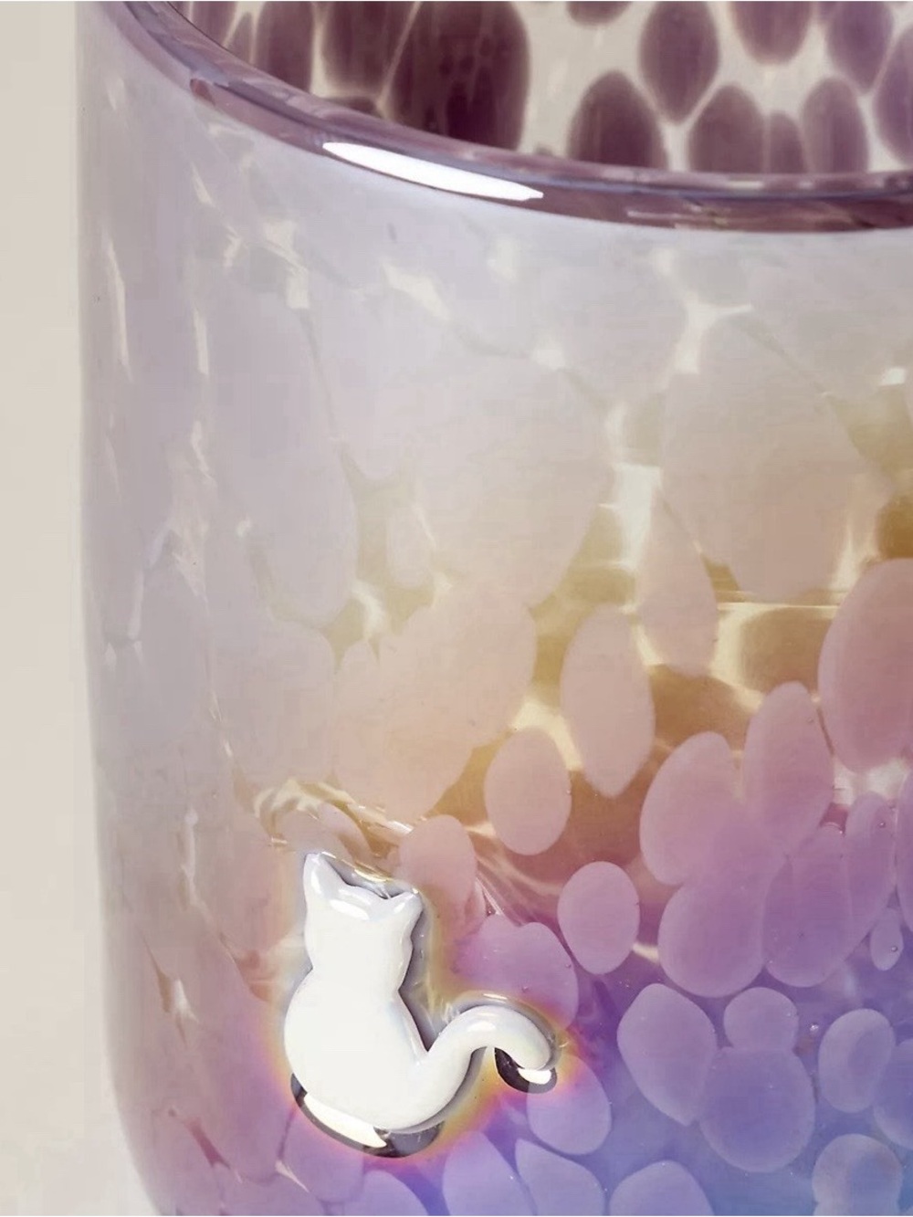 Anthropologie The Limited Edition Marquee Icon Juice Glass 17.25 OZ White Cat - Picture 2 of 6